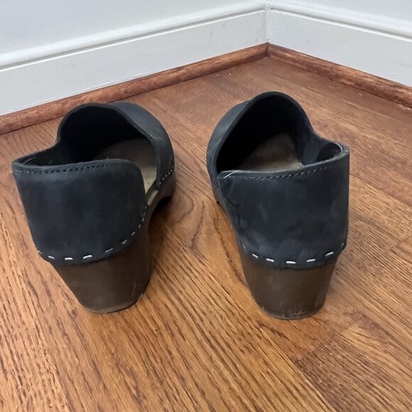 Sandgrens Swedish Clogs Wood Base Leather Round Toe – Size 38 EU / 7.5–8 US - Picture 5 of 6